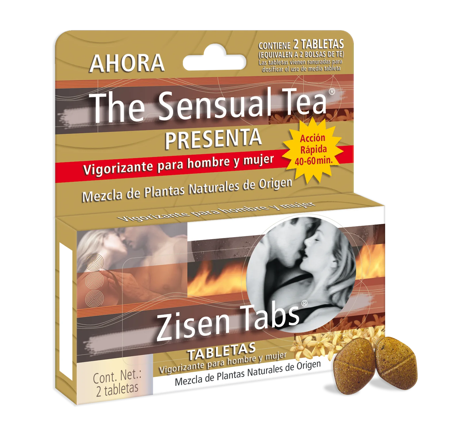 The Sensual Tea y Zisen Tabs - Vigorizante Natural para Hombre y Mujer